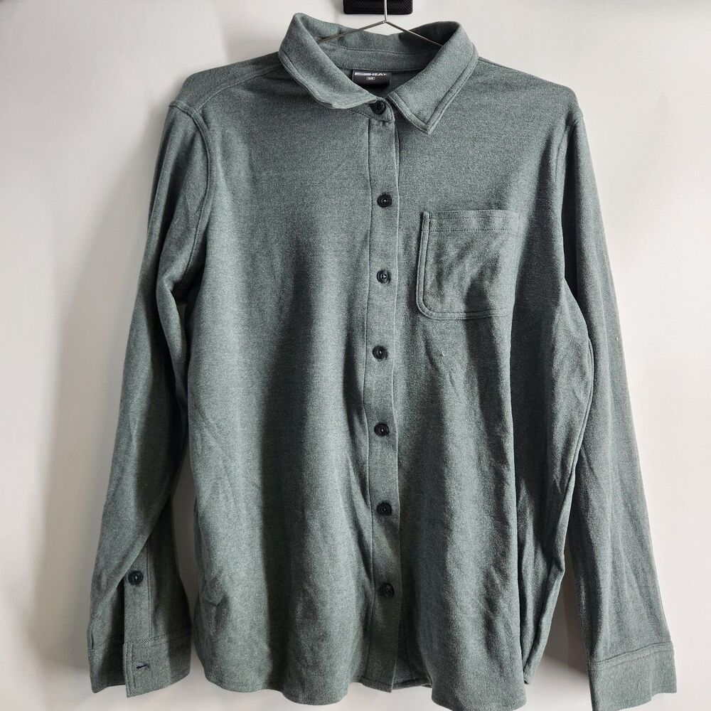 32 Degrees Men's Medium Green Long Sleeve Front Pocket Button Down Shirt NWT